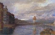 Alfred William Hunt,RWS Lucerne (mk46) oil painting artist